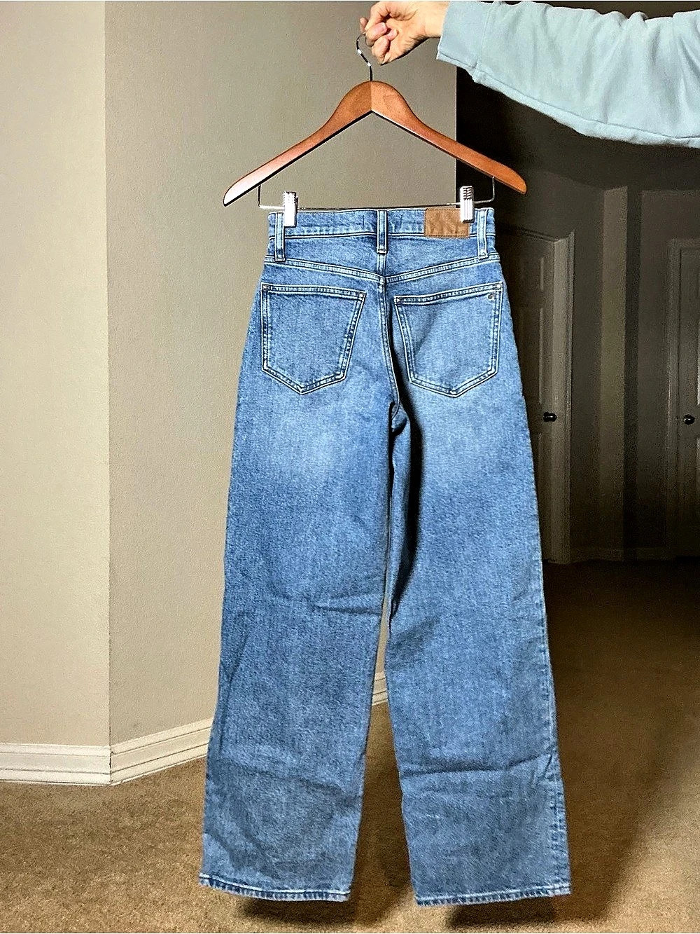 Madewell The Wide-Leg Jean in Super Stretch Denim Blue Jeans - Picture 2 of 2